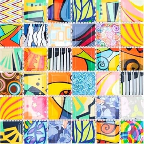 Bunte Retro Style Mosaikfliesen POP UP ART Design Wandverkleidung Fliesenspiegel MOS14-1605_f