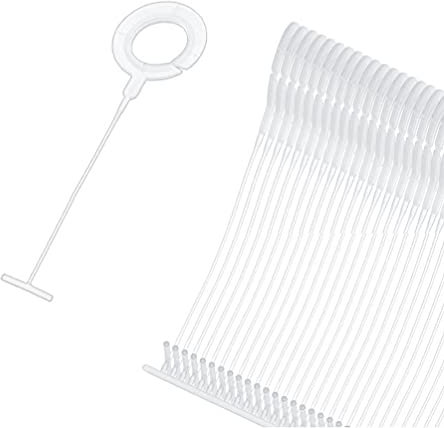 1000 pezzi di plastica J gancio di fissaggio per etichetta, 5,1 cm (trasparente)