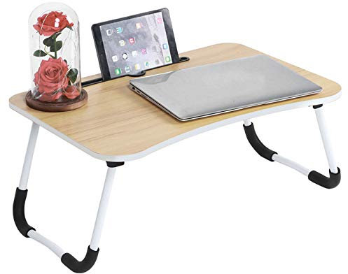 Betttablett Laptoptisch Lapdesk Betttisch Laptophalterung Klappbarer Laptop Tisch Faltbare Betttisch Frühstückstablett für Essen Frühstücken Lesen von Büchern Filmen auf dem Bett Couch Sofa