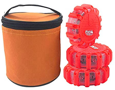 Gyrophare Led à Pile, Accessoires Securite Voiture, Gyrophare Magnetique, éClairage De Secours Multifonction Voyant D'Avertissement Gyrophare, Pour Voitures, VéLos, Camping-Cars, Camions (rouge, 3)