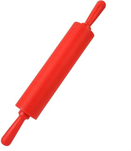 Rodillo de silicona, superficie antiadherente Rodillos de silicona para masa Pin de cocina para hornear para hacer masa, pan y pizza, 11.8 pulgadas, apto para lavavajillas(Red)