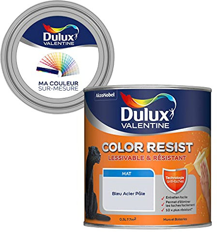 Ma Couleur Sur-Mesure par Dulux Valentine Pintura interior de pared, techos, madera, paleta de colores para la vida, color azul y acero pálido 0,5 l