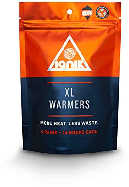 Ignik 24-Hour Compostable XL Body and Sleeping Bag Warmers with Resealable AirBarrier Pouch, 4 Pairs