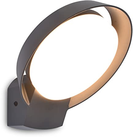 LUTEC LED-Außenwandleuchte Polo,Moderne Wandleuchte aus Aluminium in Anthrazit,runde Außenlampe,15 Watt,1540 Lumen,3000 Kelvin,Wandlampe