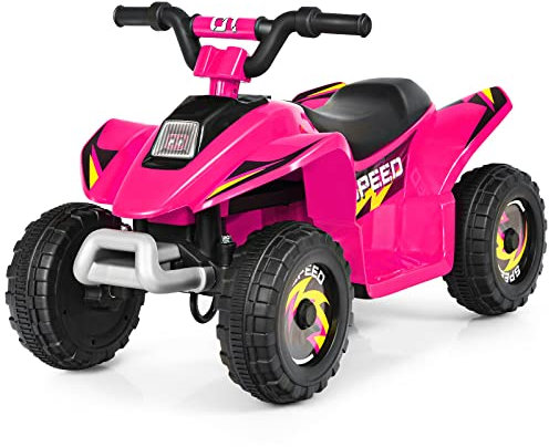 RELAX4LIFE Quad Elettrico per Bambini da Spiaggia Alimentata da Batteria 6 V 4,5 AH 22W, Peso Massimo 30 kg, 3 Anni+,Tempo di Ricarica: 8-12 ore, Tempo di Utilizzo: 40 Minuti (rosa)