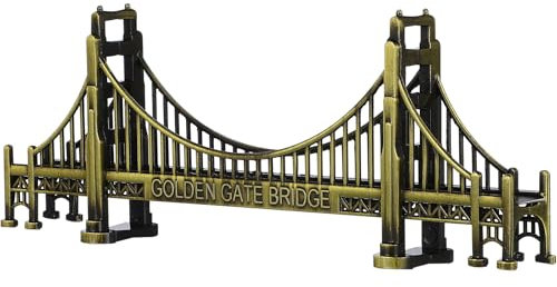 Beavorty Golden Gate Bridge Modell 3D Metall Architektur Ornament Welt Wahrzeichen Gebäude Tourist Souvenir Geschenke für Bücherregal Desktop Dekoration