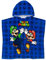 Super Mario Handtuch Poncho Kinder Teens | Jungen Spiel Charaktere Mario Brüder Luigi Mario mit Super Pilz Stern Blau Bad Bademode Strandtuch
