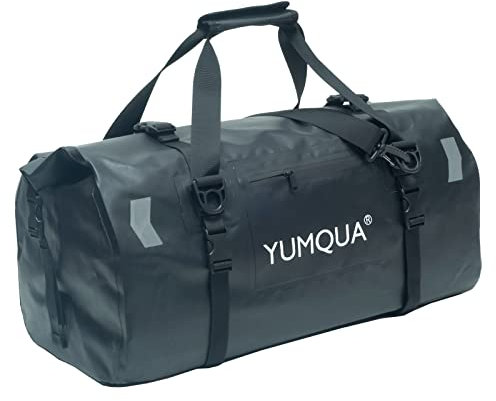 YUMQUA Wasserdichte Seesack hält die Ausrüstung trocken, strapazierfähige, wasserdichte Seesack, perfekt für Motorrad, Reisen, Camping, Wandern, Angeln, Skaten, Bootfahren, 55L, Wasserfester Seesack