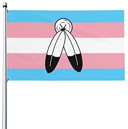 LGBTQ-Pride-Flagge „Two Spirits (90 x 150 cm) – UV-beständig – Gartenbanner mit Ösen