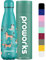 Proworks Edelstahl Trinkflasche | 24 Std. Kalt und 12 Std. Heiß - Vakuum Wasserflasche - Isolierflasche für Sport Laufen Fahrrad Yoga und Camping - 1 Liter - Verlockendes Blaugrün - Hund Pawty