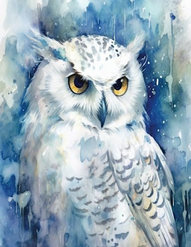 Snow Owl Blank Lined Journal Notebook/Diary, 8.5 x 11, College Ruled 200 pages