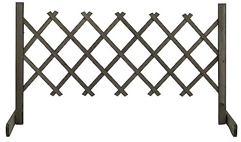 TEKEET Wohnmöbel Gartenzaun Rankgitter grau 120x60 cm Größe Massives Firenholz