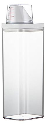 Emiif Contenitore in plastica per bucato, detersivo in polvere, con coperchio e dosatore, a prova di umidità, con misurino, 1900 ml