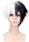 Perücke Tägliche Perücken Party Schwarz-Weiß-Perücke, Männlich Für Monokuma, Anime, Kurze Schwarz-Weiß-Cosplay-Perücke Perücke Damen