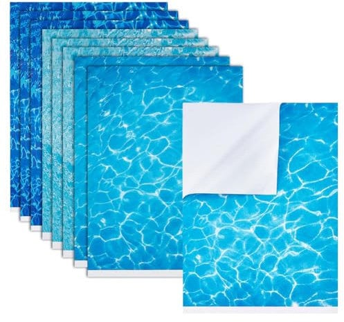 BENECREAT 9 Blatt 3 Stile Modellhaus-Dielen-Papieraufkleber, Wasserwellen-Aufkleber Selbstklebende Wandaufkleber Für DIY Puppenhaus-Dekoration Im Maßstab 1/12:1/6, 3 Blatt/Stil