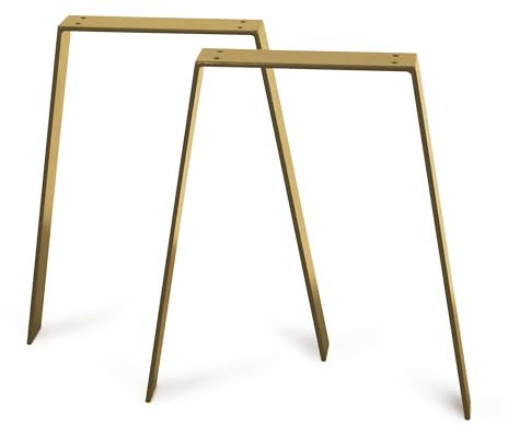 ModernLOFTart Tischbeine Metall Tischkufen 2 Stück in V Form - Tischgestell Metall aus 1cm Dickem Flachstahl Gefertigt - Tischfüße für Esstisch, Schreibtischbeine, Konferenztisch Füße