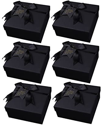 GOOHOCHY 6 Pz Decorazioni Per Matrimoni Arredamento Accento Nero Regalo Di Cartone Fiocco Nuziale Decorazioni Nuziali Nere Addobbi Matrimonio Scatola Di Caramelle Gioielleria