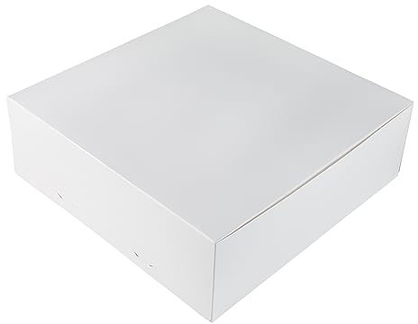 BrandNewCake® Tortenschachtel - 30x30x10 cm - Kuchenbox aus Karton - 3 Stück - Weiß