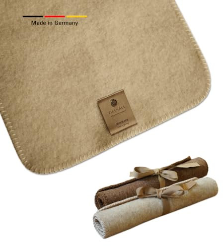 TILLHÅLL Sitzkissen aus 100% Reiner Schurwolle für Indoor & Outdoor | Aufrollbare Sitzunterlage für unterwegs | Premium Qualität Made in Germany | Erhältlich in braun oder beige (Beige)