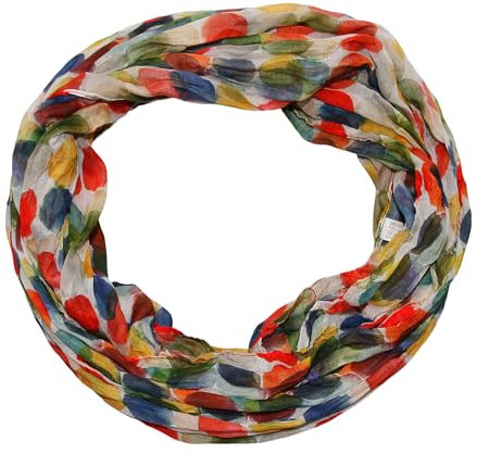 beybey® Damen Seide Loop Schal in herrlichen Farben und ein Batik Punkte Loopschal zum Verlieben Seidenschal (bunt)