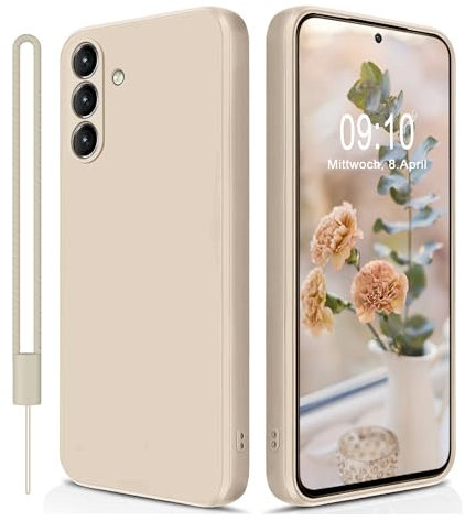 MSKJ Silikon Hülle für Samsung Galaxy S24, Staubdichte Ganzkörper Kamera Schutz Handy Fall mit Seidiger Soft Touch, Leichte Stoßfeste Hülle Kompatibel mit Samsung Galaxy S24 (Beige)