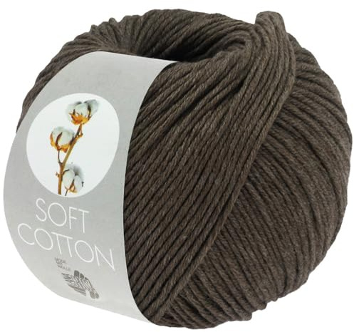 LANA GROSSA Soft Cotton | Weiches Baumwollgarn mit modernem Mikrofaseranteil | Handstrickgarn aus 70% Baumwolle & 30% Polyacryl | 50g Wolle zum Stricken & Häkeln | 140m Garn FB54