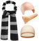 TANTAKO 4er Pack Kostüm Accessoires- Schwarzer Grauer Schal Falsche Nase Kahlkopf Perücke Mütze Halloween Karneval Cosplay