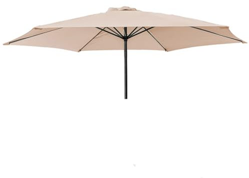 Acomoda Textil – Toldo Octogonal para Sombrilla de Jardín Redonda 3m. Repuesto de Parasol Grande y Resistente de 8 Varillas para Exterior, SOLO TOLDO DE REPUESTO, Beige.