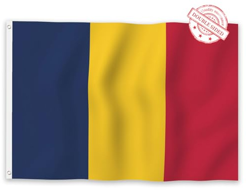 Aoihrraan Romania Bandiera 120x180cm Doppio Lato Bandiere Nazionali Rumane Banner Per Feste Esterne Casa Giardino Porch Party Decorazione Bandiere Con 2 Robusti Grommets