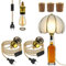 Lampenfassung für Flaschen,2 Stück E27 Keramik Fassung mit Kabel Hanfseil, Bronze Flaschenlampe Aufsatz LED mit 240cm Stecker und Schalter, Flaschenadapter Lampe für Tischlampe mit 3 Arten von Korken