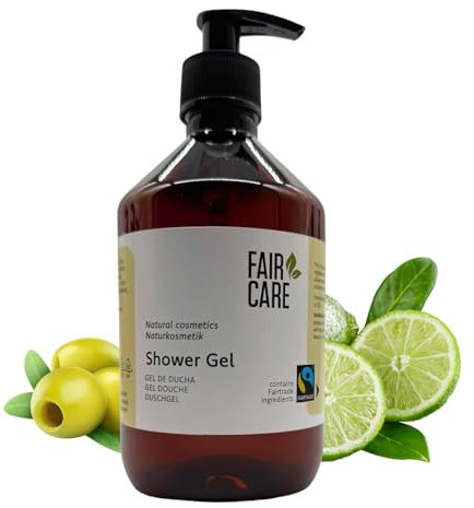 FAIR CARE Duschgel 475ml - feuchtigkeitsspendendes FAIRTRADE Showergel - Frischer Duft mit Limette
