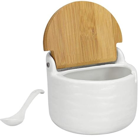 Azucarero con tapa y cuchara, 250 ml, azucarero de cerámica, lavable, para especias, pimienta, hogar, cocina, accesorios para el hogar
