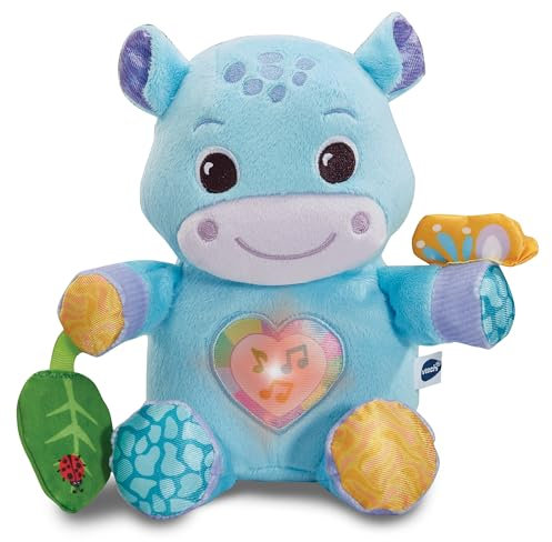Vtech Baby Flauschiges Flusspferd – Sensorisches Kuschelspielzeug zur Förderung der Wahrnehmung – Für Babys von 3-36 Monaten