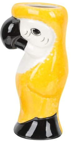Garneck Copa Tiki Creativa De Cerámica Forma De Loro Taza Tiki Amarilla Copa De Cóctel Para Fiestas Adecuado Para Bar y Hogar 1
