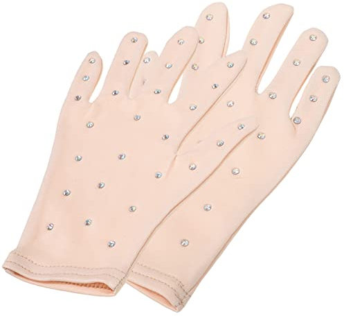 Happyyami Handschuhe Für Mädchen Dekorative Eiskunstlaufhandschuhe Party-bühnenhandschuhe Pailletten-tanzhandschuhe Atmungsaktive Bühnenhandschuhe Leicht Und Tragbar Robust Und Langlebig Ang