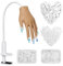 Adonafy Practice Hand for Acrylic Nails - Silicone Nail Practice Hand with 200PCS Nail Tips for Beginners - Flexible Nail Hand Practice Model for Salons Home DIY Nail Art