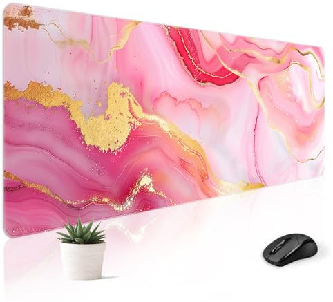 Stanoha Mauspad, Schreibtischunterlage, Gaming, große Tastatur, niedlich, Büro, Desktop, Computer, Laptop, Marmor, XXL, lang, riesig, groß, Kawaii, ästhetisch, hübsches Design, Damen, Mädchen, Gamer,