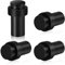 Door Stopper, 85mm Floor Wall Mounted Door Stops Black,4 Pack Stainless Steel Door Stoppers with Dampening Rubber Tip,Modern Tall Doorstop Wall Protector for Indoor Outdoor