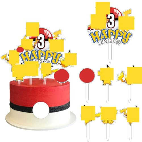 7 Stück Tortendeko Geburtstag,3 Jahre Acryl Happy Birthday Kuchen Deko,Kuchenaufsatz,Muffin Geburtstag Deko,Cupcake Topper,Cake Decoration für Junge Mädchen Themen Kindergeburtstag Party