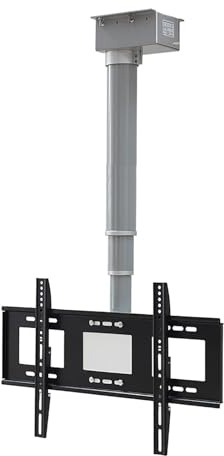 CAFIEDR Support TV motorisé - Support TV Plafond réglable, mécanisme de Levage TV avec télécommande, pour téléviseurs Grand écran de 26 à 70 Pouces, 2 méthodes d'installation(30cm)