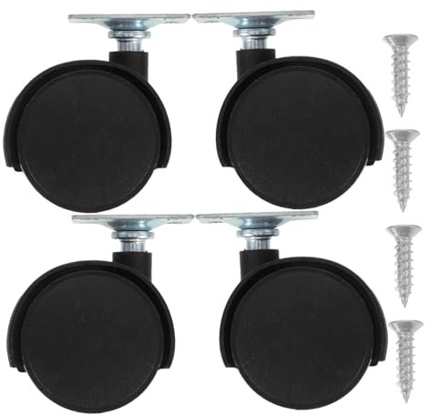 Veemoon 4 Stücke Rolle Räder für Möbel bewegliche Räder für schwere Möbel Räder für Tisch Schreibtischstuhlräder Couchtisch Casters Möbelkugelrad Rostfreier Stahl Schwarz