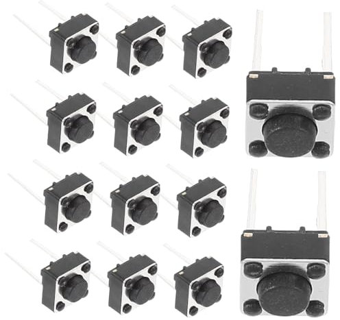 BELLIFFY 100 Stück Taktschalter, Taktiler Schalter, Momentan Für Leiterplatte, Taktile Tasten, Momentan, Kleine Tasten, Momentan Taste, Schalterknopf Für Leiterplatte, Momentan Druckknopf,