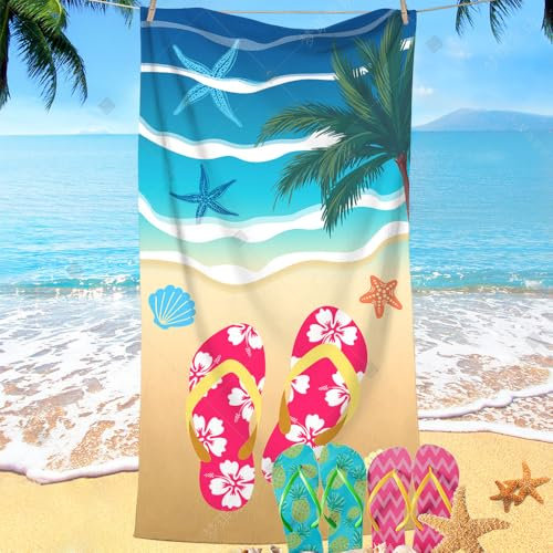 YATOLA Strandtuch Mikrofaser Schnelltrocknend Leicht Sandfreies Tragbares Campinghandtuch Camping Handtücher für Mädchen Kinder Badetuch Schwimmbadtuch Marine Tiere Schildkröte (Bleu, 70x140cm)