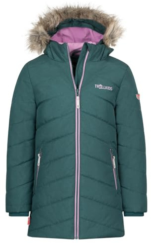 Trollkids Girls Lifjell Jacket | Wasserabweisend, atmungsaktiv und winddicht, Sehr leicht, Warmes Futter, Schneefang, Reflektoren für mehr Sichtbarkeit
