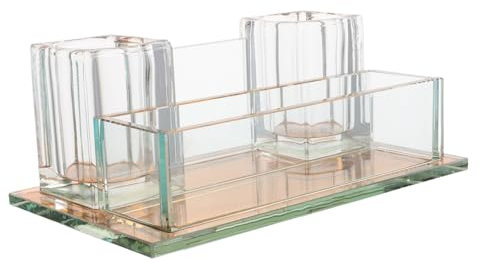 UPKOCH Compact Desktop Microphone Stand Acrylic Base Mic Storage Rack for Wireless Mic Use