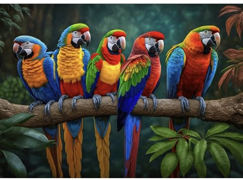 HUADADA Puzzle 1000 Teile Bunter Papagei Puzzle 1000 Teile Erwachsene Klassische Puzzles Geschenk