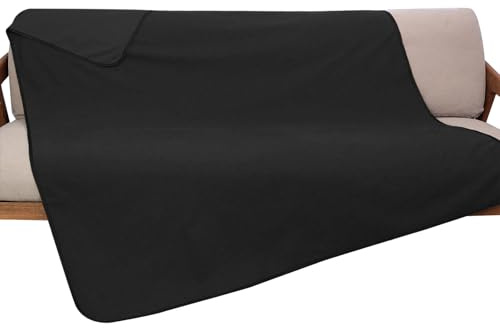Catalonia Classy Manta impermeable para cama de intimidad, manta de amor impermeable, manta de pareja para adultos, manta impermeable antiincrustante para incontinencia (L 152 x 127 cm, negro/negro)