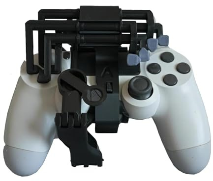 Einhand-Controller-Adapter - Snap-On-Befestigung, ermöglicht Einhand-Gaming - Inklusive Beingurt, Gummibänder & Tastenetiketten (S4, Links)
