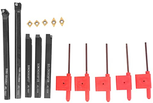 Wisyurt 8mm Shank Indexable Lathe Turning Tool Holder with CCMT060204 DCMT070204 Carbide Inserts for CNC Machine