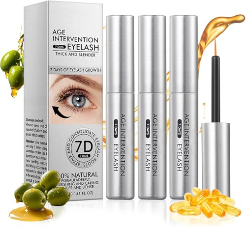 3Pcs Wimpernserum Wimpern Serum Schnell Wachstum Eyelash Serum for Long Lashes Seru-m Long Lashes Wimpernserum Wimpernwachstumsserum Lashserum Reparatur beschädigter Wimpern für Dichtere Vollere